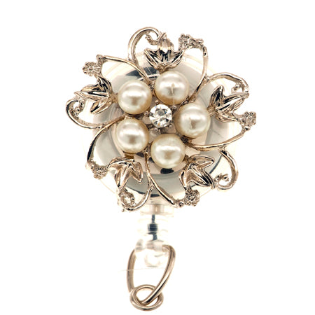 Pearl White Flower Badge Reel