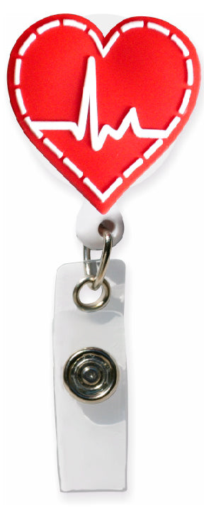 EKG Heart - Smart Charms 3D Rubber Badge Reel