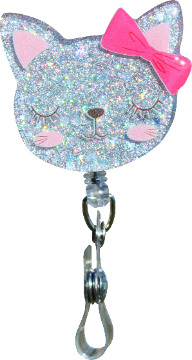 Glitterific Badge Reel Kitty Cat