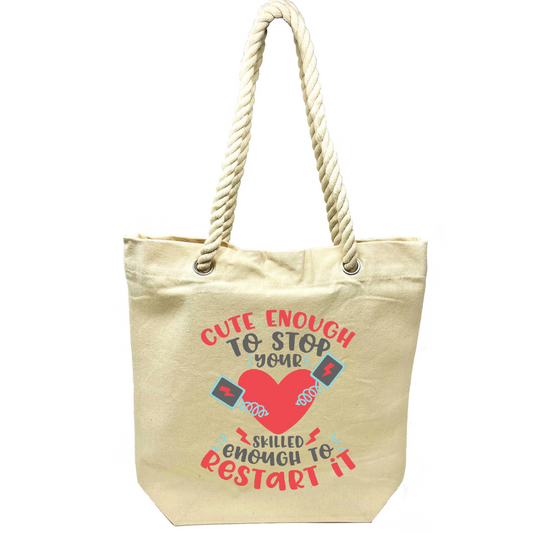 Cute and Skilled Enough Canvas Tote Bag