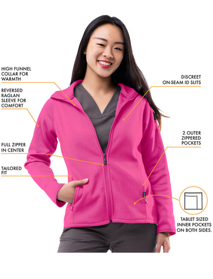 ADAR Pro Womens Performance Full Zip Bonded Fleece Jacket